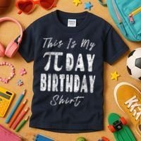 Retro This Is My Pi Day Birthday Shirt Pi Symbol 3 14 Kids T-Shirt thumb 3