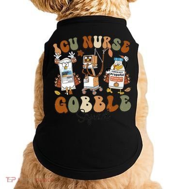 Retro Thanksgiving Icu Nurse Gobble Squad Turkey Autumn Rn Gift Doggie Tank