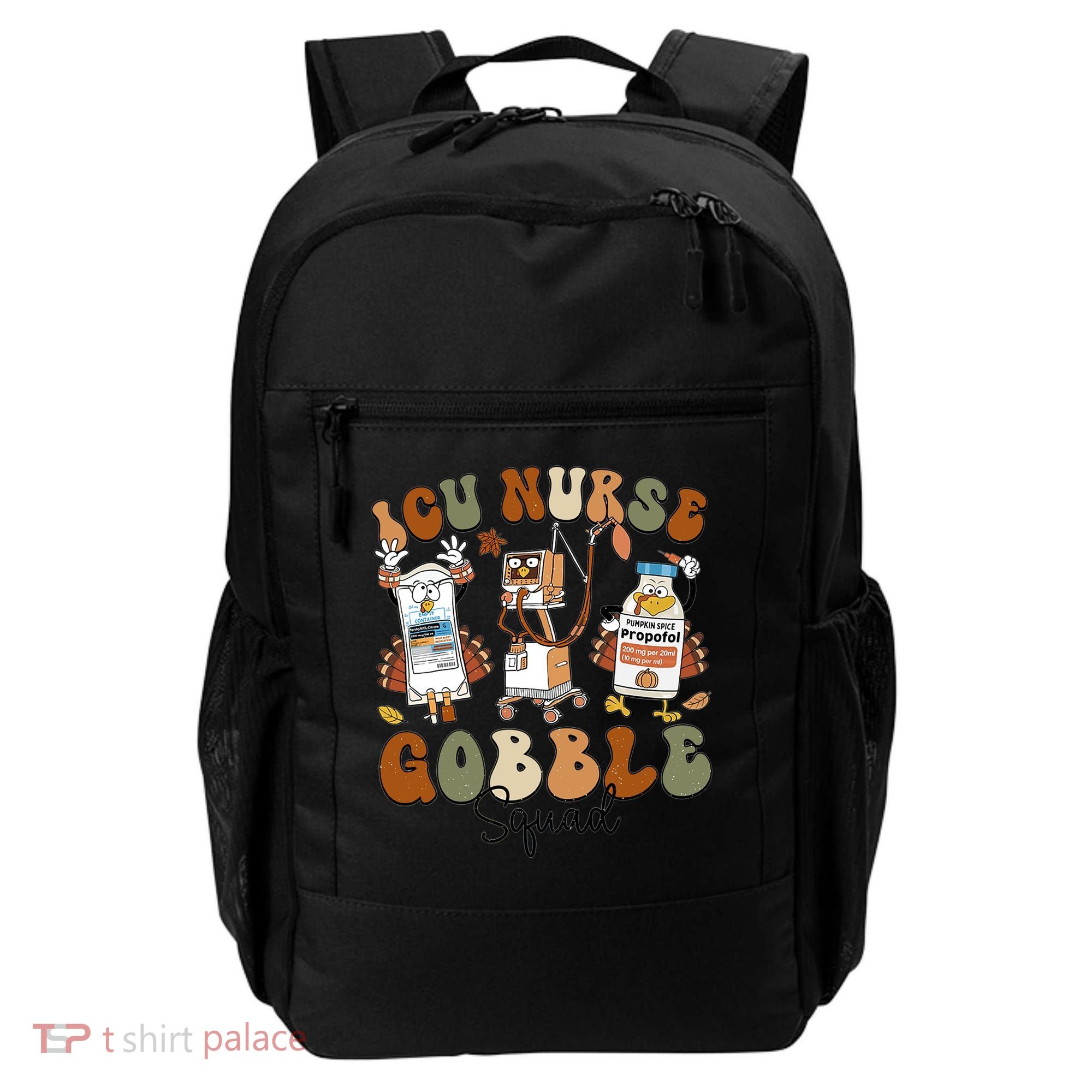 Retro Thanksgiving Icu Nurse Gobble Squad Turkey Autumn Rn Gift Backpack