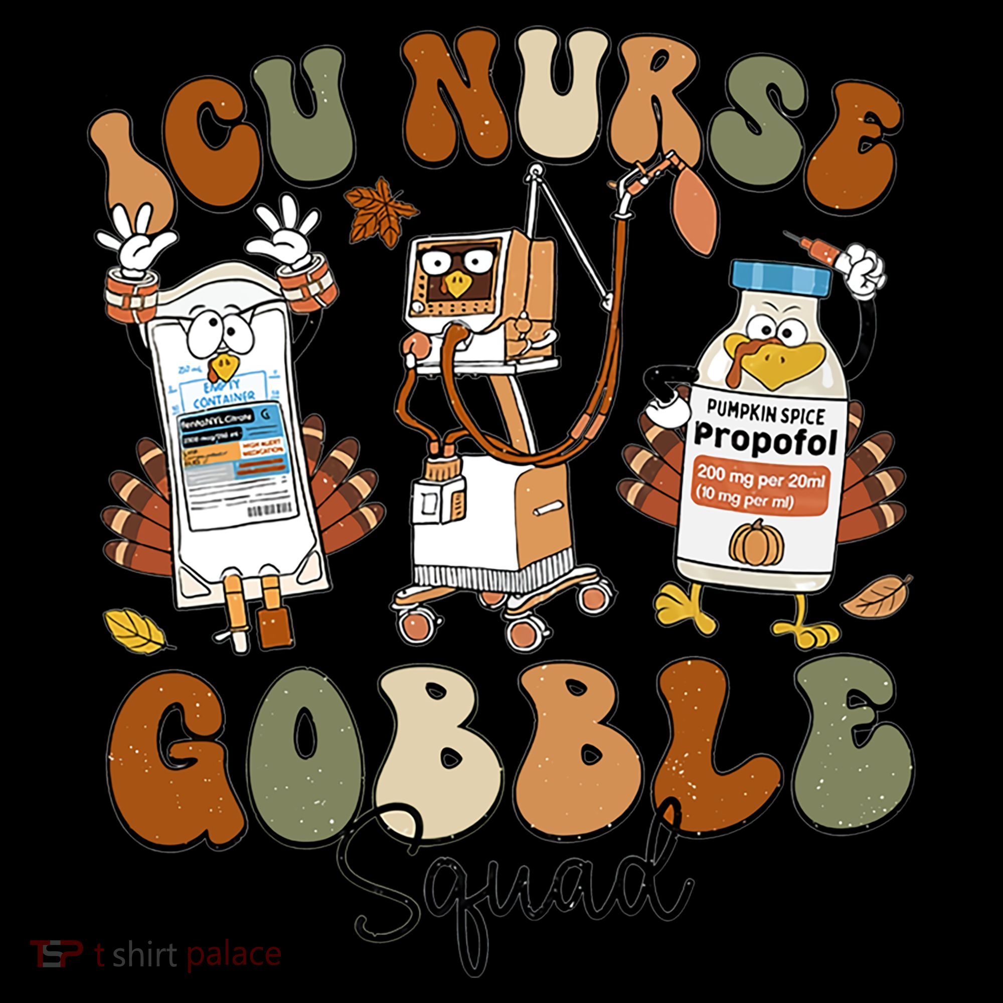 Retro Thanksgiving Icu Nurse Gobble Squad Turkey Autumn Rn Gift Coffee Mug