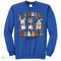 Retro Thanksgiving Icu Nurse Gobble Squad Turkey Autumn Rn Gift Sweatshirt thumb 0