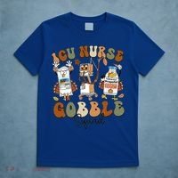 Retro Thanksgiving Icu Nurse Gobble Squad Turkey Autumn Rn Gift T-Shirt thumb 5