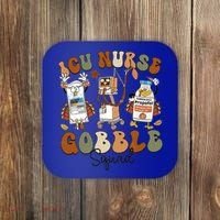 Retro Thanksgiving Icu Nurse Gobble Squad Turkey Autumn Rn Gift Coaster thumb 0