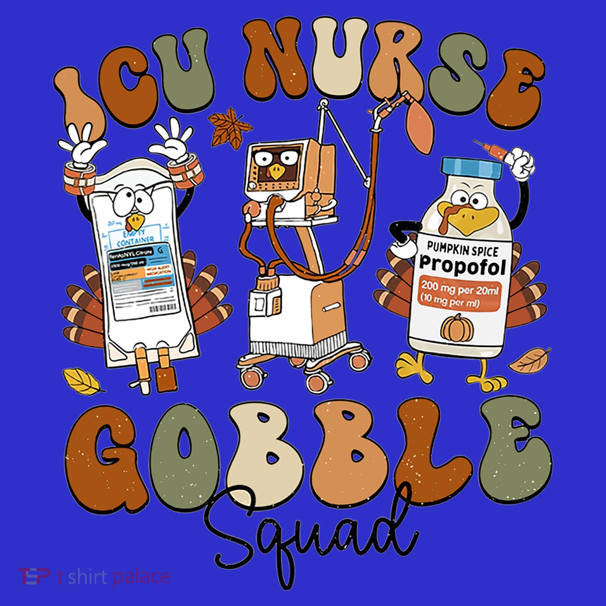 Retro Thanksgiving Icu Nurse Gobble Squad Turkey Autumn Rn Gift Mousepad