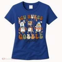 Retro Thanksgiving Icu Nurse Gobble Squad Turkey Autumn Rn Gift Women's T-Shirt thumb 0