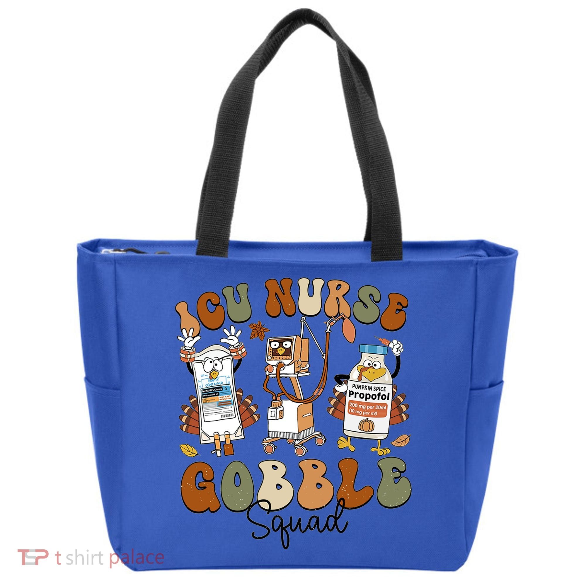 Retro Thanksgiving Icu Nurse Gobble Squad Turkey Autumn Rn Gift Tote Bag