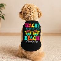Retro Teach I Thought You Said Beach Teacher Summer Break Doggie Tank thumb 2