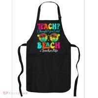 Retro Teach I Thought You Said Beach Teacher Summer Break Apron thumb 0