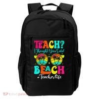 Retro Teach I Thought You Said Beach Teacher Summer Break Backpack thumb 0