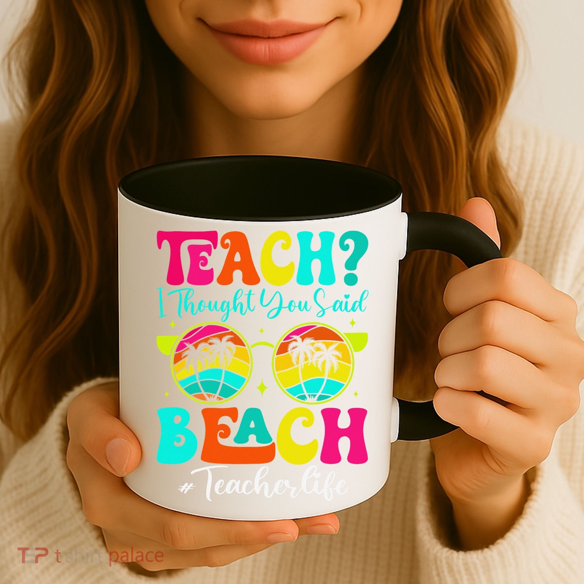 Retro Teach I Thought You Said Beach Teacher Summer Break Coffee Mug