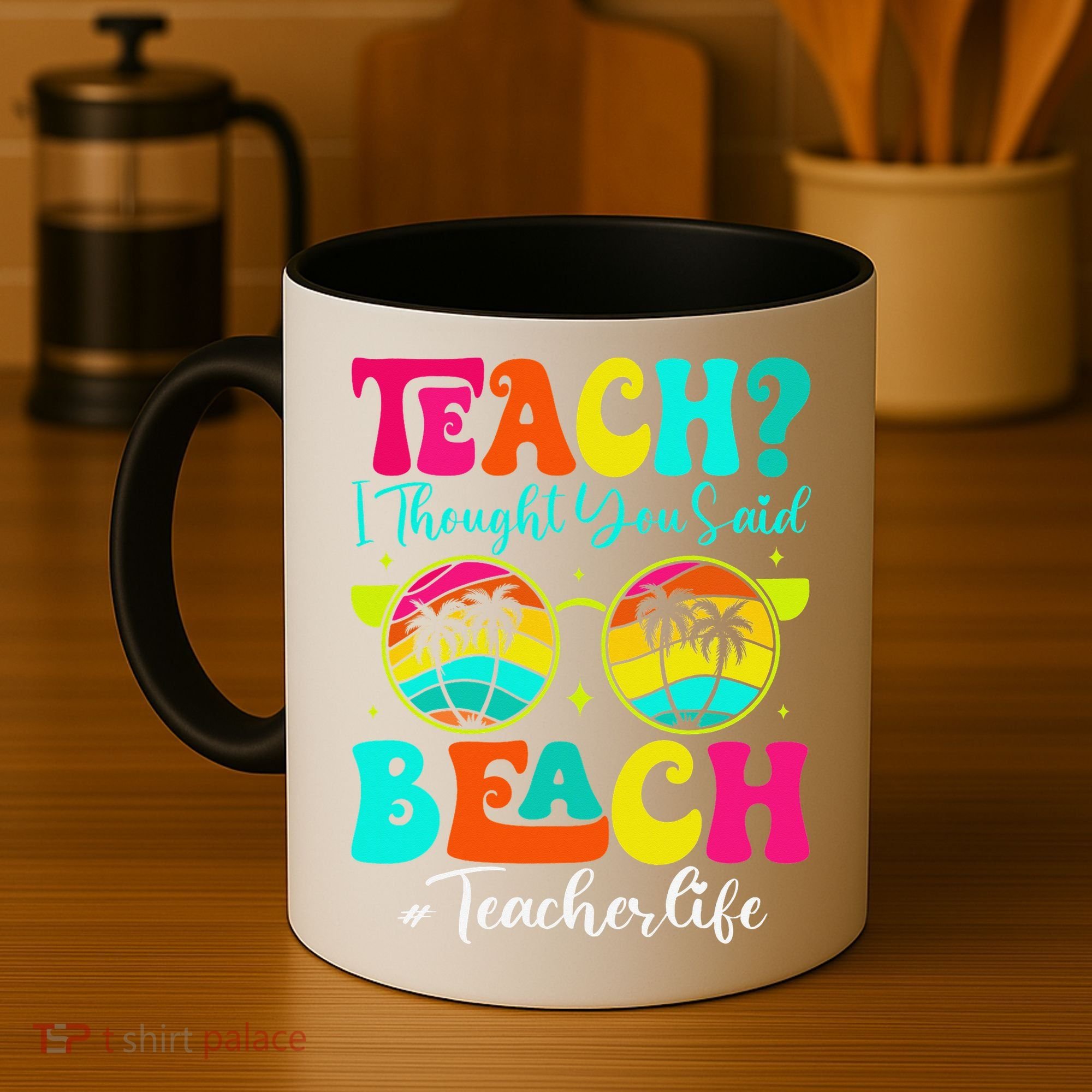 Retro Teach I Thought You Said Beach Teacher Summer Break Coffee Mug