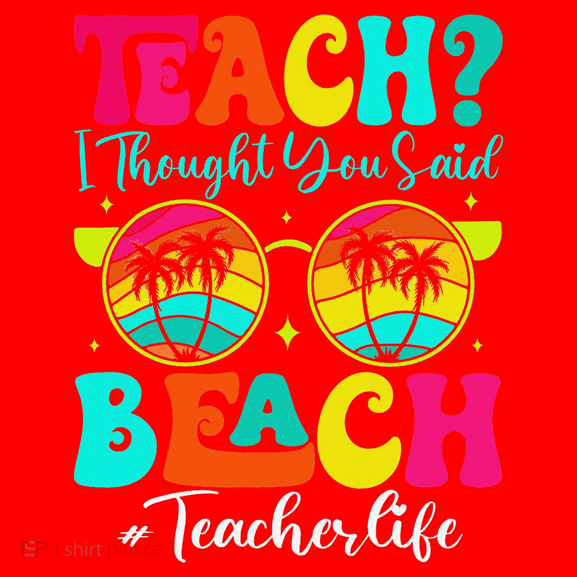 Retro Teach I Thought You Said Beach Teacher Summer Break Santa Hat