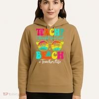 Retro Teach I Thought You Said Beach Teacher Summer Break Hoodie thumb 5