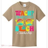 Retro Teach I Thought You Said Beach Teacher Summer Break Kids T-Shirt thumb 0