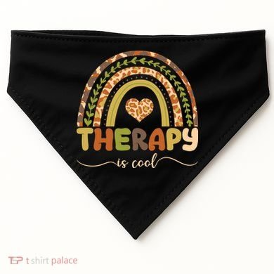 Rainbow Therapy Is Cool Mental Health Awareness USA-Made Doggie Bandana