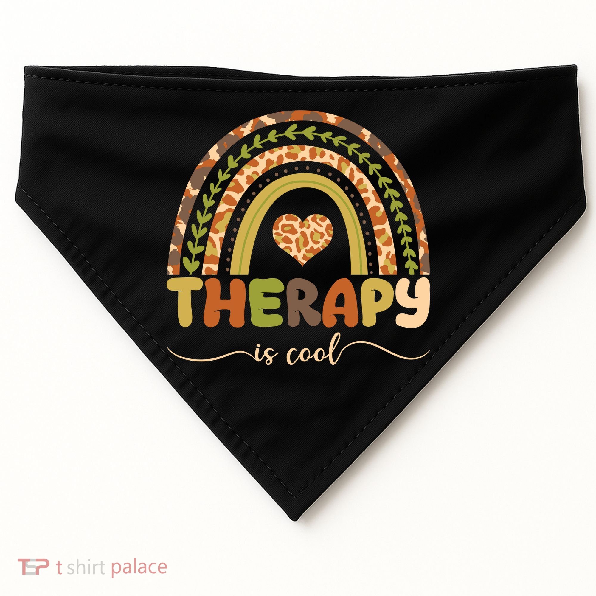 Rainbow Therapy Is Cool Mental Health Awareness USA-Made Doggie Bandana