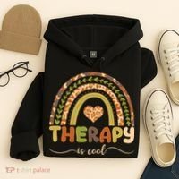 Rainbow Therapy Is Cool Mental Health Awareness Hoodie thumb 4