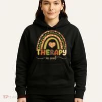 Rainbow Therapy Is Cool Mental Health Awareness Hoodie thumb 5