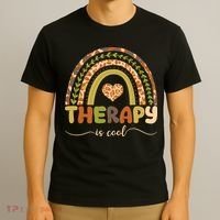 Rainbow Therapy Is Cool Mental Health Awareness T-Shirt thumb 3