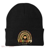 Rainbow Therapy Is Cool Mental Health Awareness Beanie thumb 0