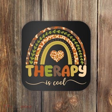 Rainbow Therapy Is Cool Mental Health Awareness Coaster