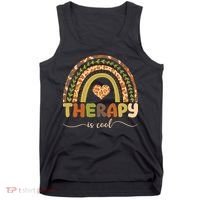 Rainbow Therapy Is Cool Mental Health Awareness Tank Top thumb 0