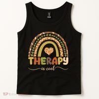 Rainbow Therapy Is Cool Mental Health Awareness Tank Top thumb 2