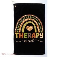 Rainbow Therapy Is Cool Mental Health Awareness Golf Towel thumb 0