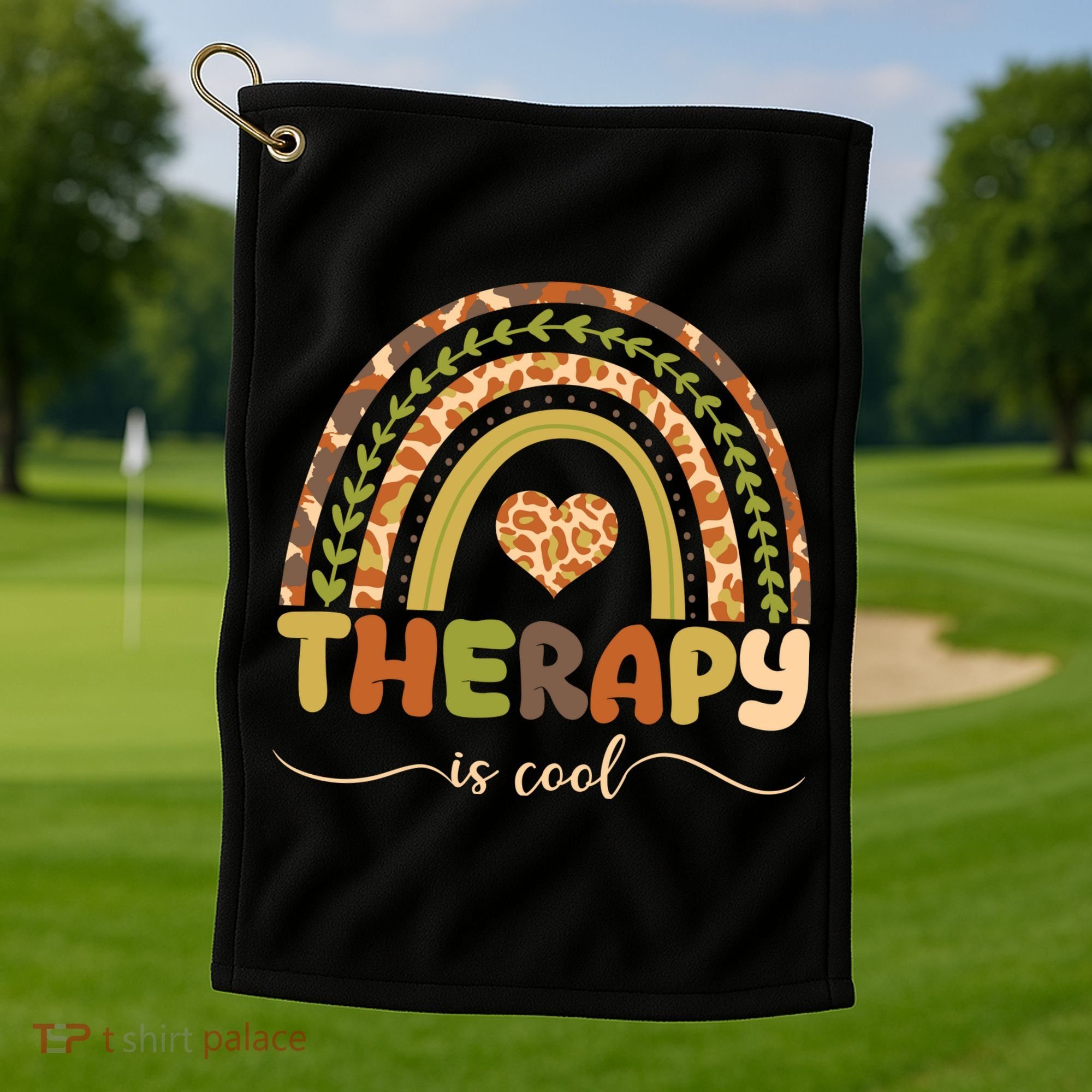 Rainbow Therapy Is Cool Mental Health Awareness Golf Towel