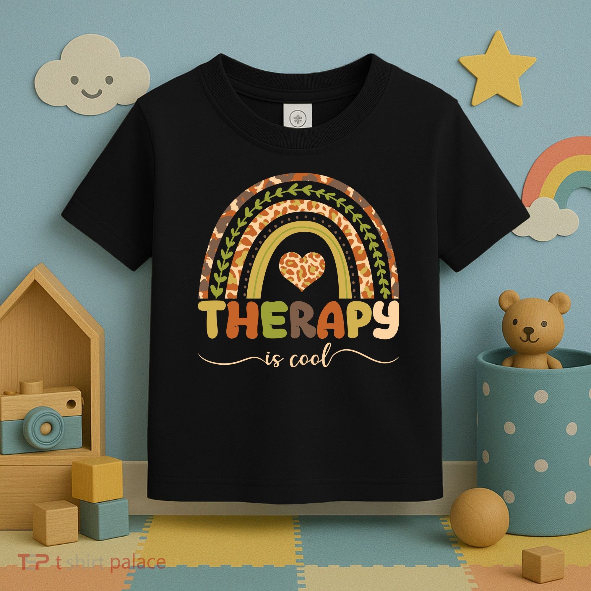 Rainbow Therapy Is Cool Mental Health Awareness Toddler T-Shirt