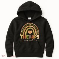Rainbow Therapy Is Cool Mental Health Awareness Kids Hoodie thumb 0