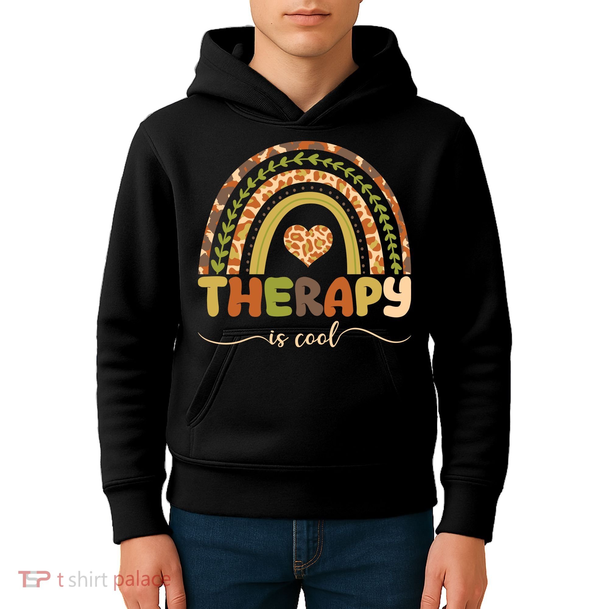 Rainbow Therapy Is Cool Mental Health Awareness Kids Hoodie