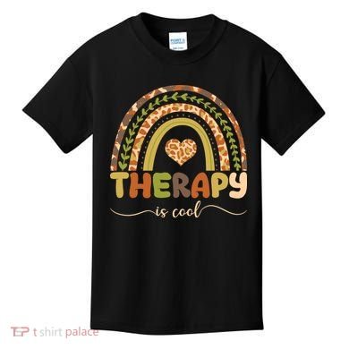 Rainbow Therapy Is Cool Mental Health Awareness Kids T-Shirt