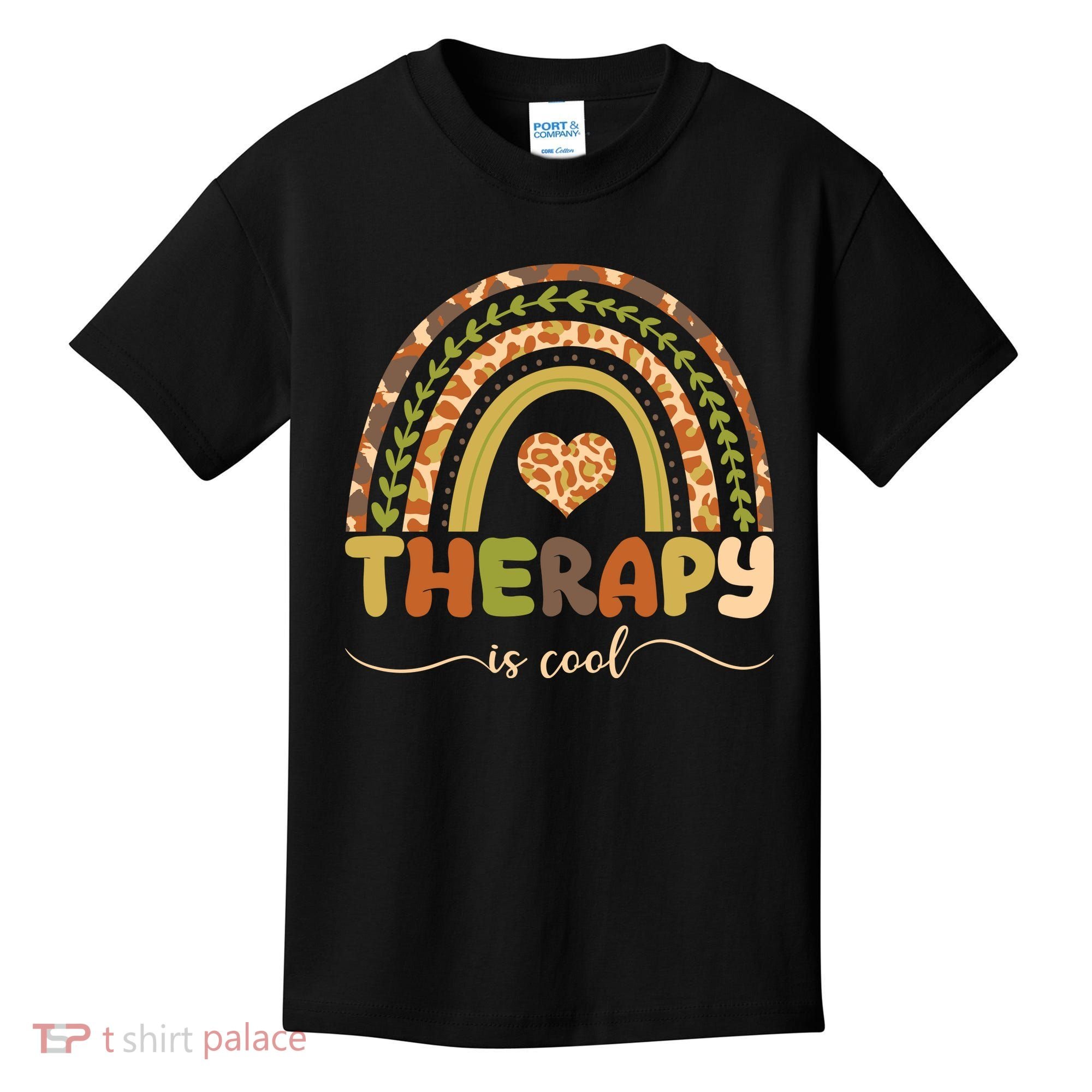 Rainbow Therapy Is Cool Mental Health Awareness Kids T-Shirt