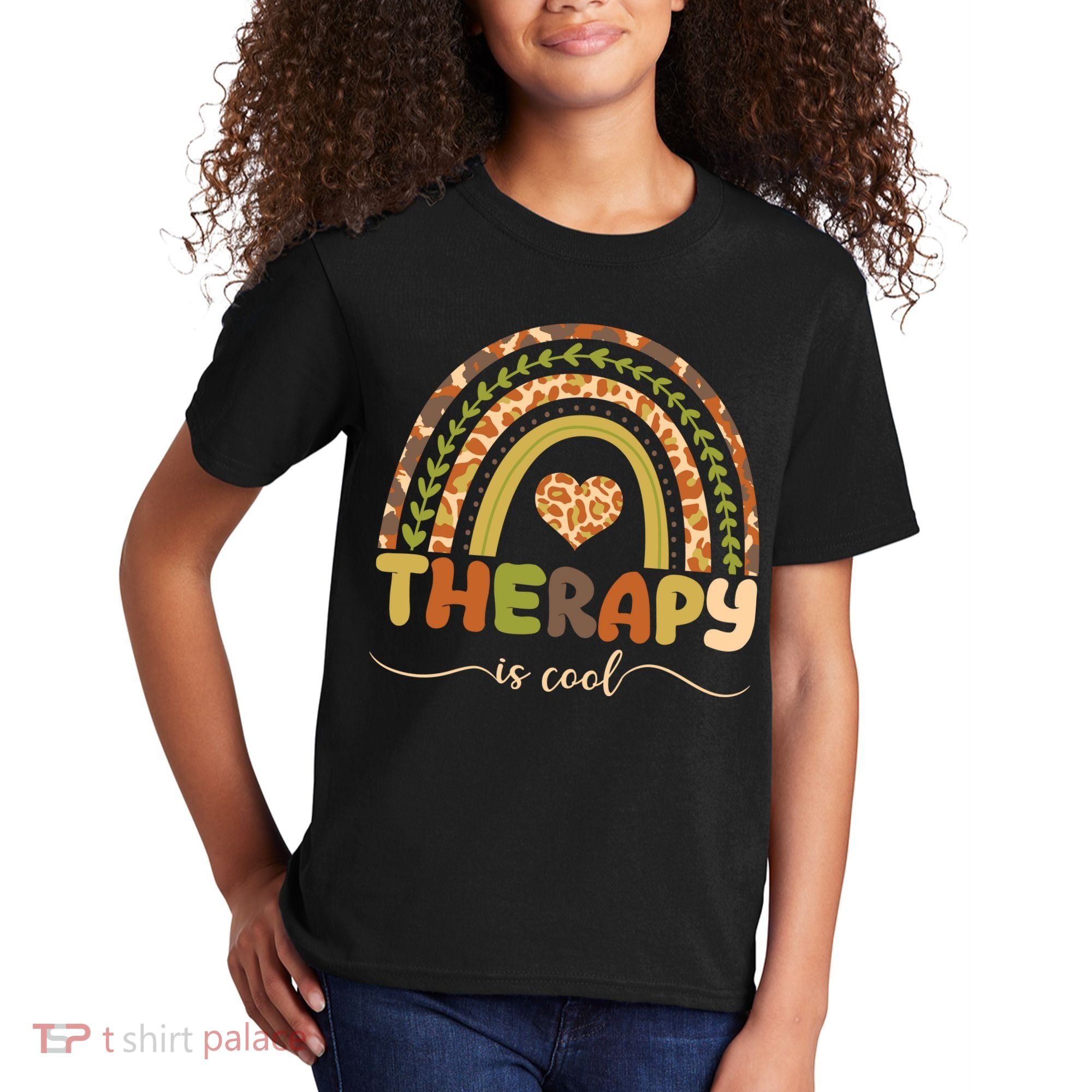 Rainbow Therapy Is Cool Mental Health Awareness Kids T-Shirt