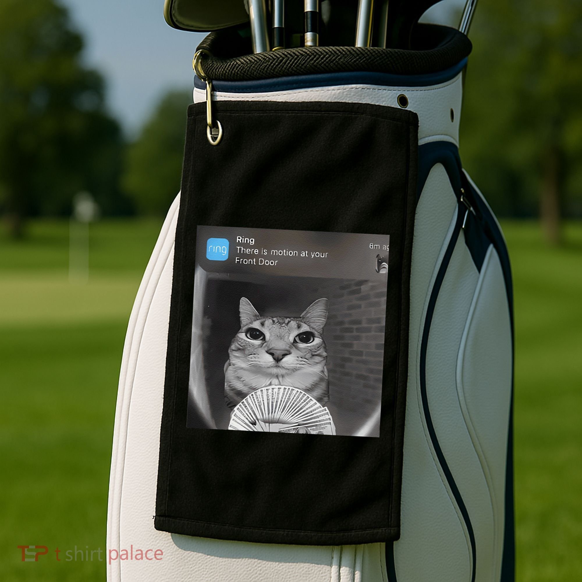 Ring There Is Motion At Your Front Door Funny Golf Towel