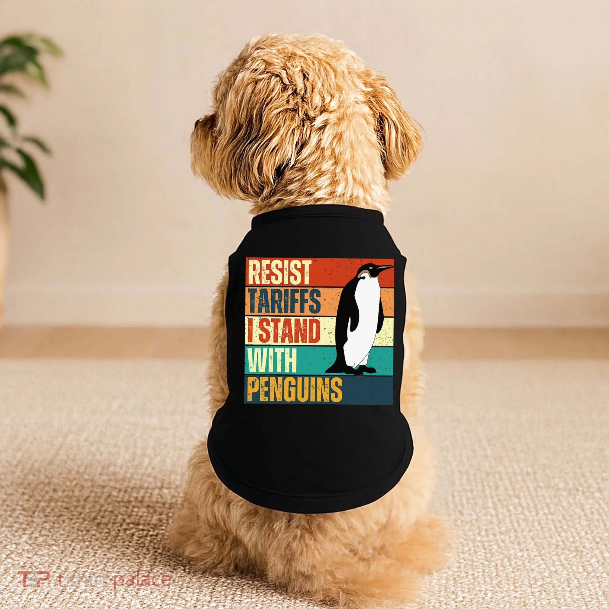 Resist Tariffs I Stand With Penguins Doggie Tank