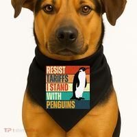 Resist Tariffs I Stand With Penguins USA-Made Doggie Bandana thumb 1