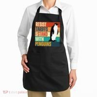 Resist Tariffs I Stand With Penguins Apron thumb 2