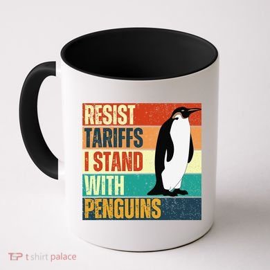 Resist Tariffs I Stand With Penguins Coffee Mug