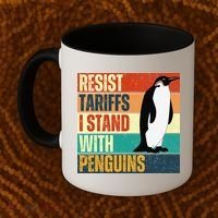 Resist Tariffs I Stand With Penguins Coffee Mug thumb 2