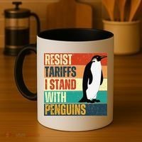 Resist Tariffs I Stand With Penguins Coffee Mug thumb 4