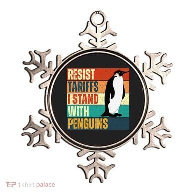 Resist Tariffs I Stand With Penguins Ornament