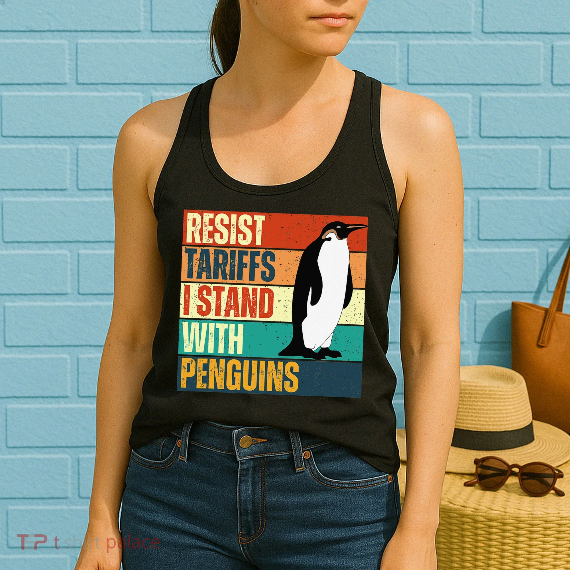 Resist Tariffs I Stand With Penguins Women's Tank Top