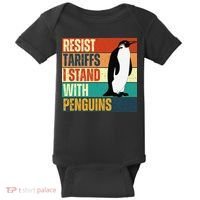 Resist Tariffs I Stand With Penguins Baby Bodysuit thumb 0