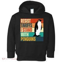 Resist Tariffs I Stand With Penguins Toddler Hoodie thumb 0