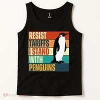 Resist Tariffs I Stand With Penguins Tank Top thumb 2