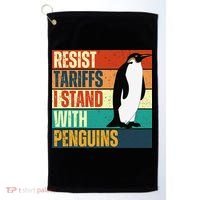 Resist Tariffs I Stand With Penguins Golf Towel thumb 0