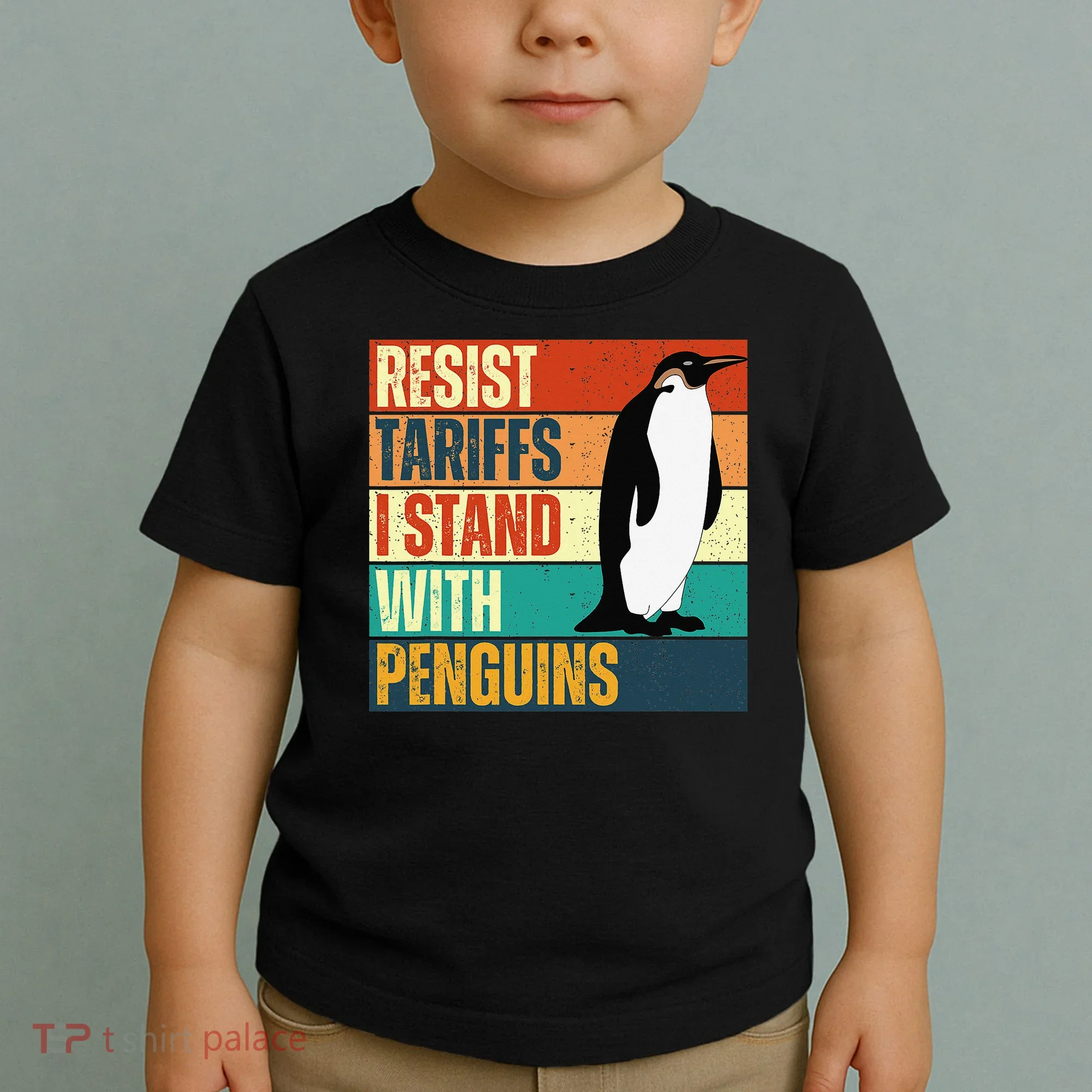 Resist Tariffs I Stand With Penguins Toddler T-Shirt