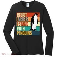 Resist Tariffs I Stand With Penguins Women's Long Sleeve Shirt thumb 0